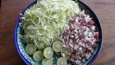 Lettuce radish and limes