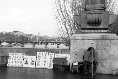 L'artiste en pleine cration.