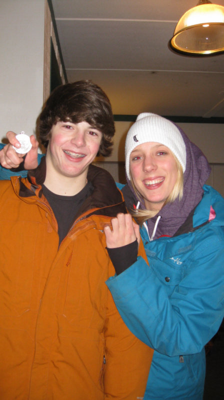 Julie and buddy Samuell with their medals