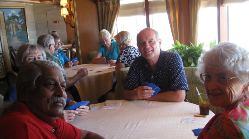 Cecile and I played against these gentlemen one afternoon.