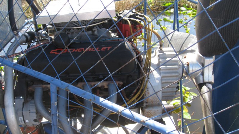 Close-up of the engine