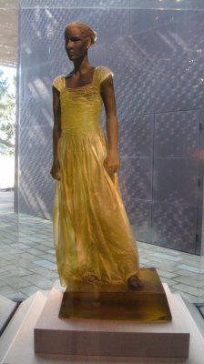 This entire mannequin, including her dress, was of glass.  Also by Africano