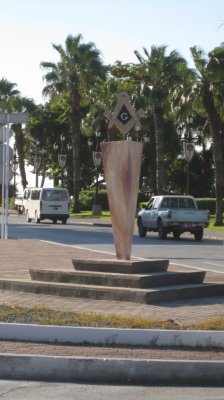 Masonic marker at an intersection