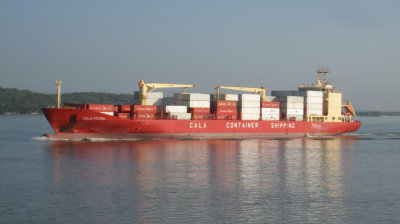 We saw a lot of these container boats