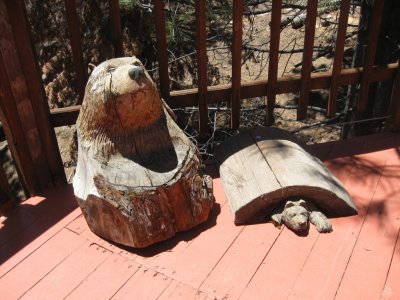 Sculptures on the deck