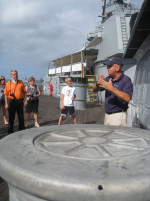 Our very knowledgeable guide on the USS Missouri