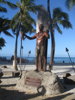 Surfer statue