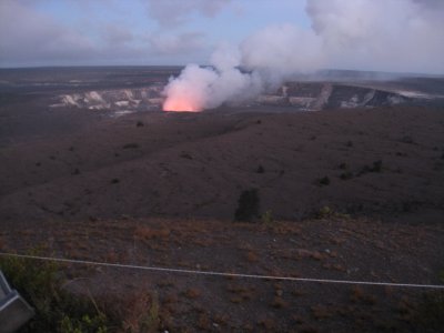 Kilauea Volcano after sunset
