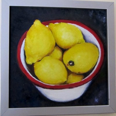 Citroner i skl (olja p pann 20x20)