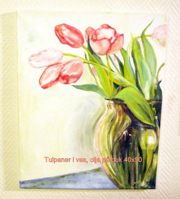 Tulpaner i vas (olja 40x50)