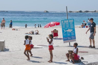 Young beach entertainers