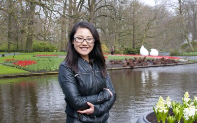 a visitor at Keukenhof