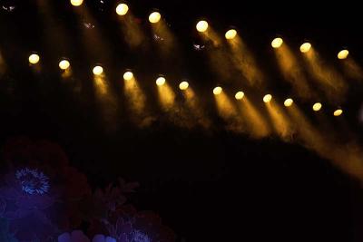 theater lights and smoke