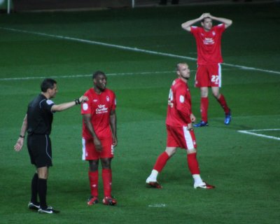 Forest Can't Believe The Ref Has Beaten Them At Scissors Paper Stone Again