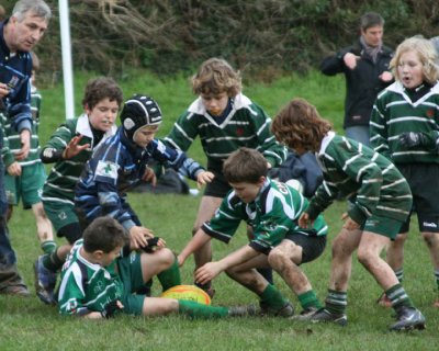 Charlie winning the ball before a try