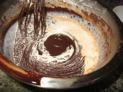 to carefully blend cream and chocolate into one yummy whole