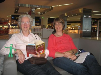 hanging out at the Auckland airport, waiting for the flight home