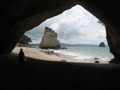 through the tunnel to Cathedral Cove