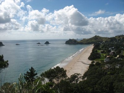 view south on the hike to Cathedral Cove