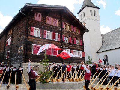 Alp Horn Festival Flag Throwers