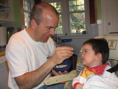 Fun at feeding time