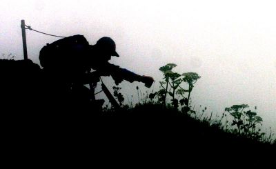 photographer in the fog