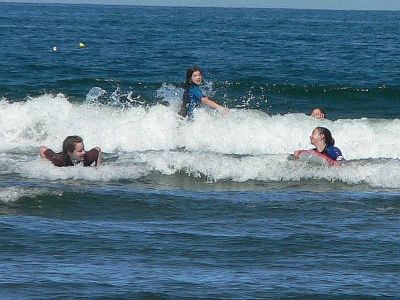 Kayla  & Chloe surfing