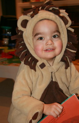 We thought the lion outfit suited him pretty well