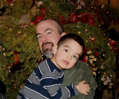 Henry snuggles up with Pops