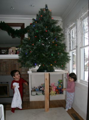 Our tree at home was elevated for its own protection