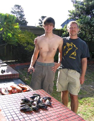 barbecuing our catch
