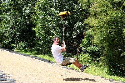 Eric rides the flying fox