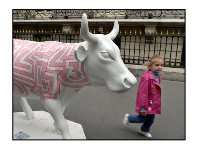 pink cow near the Champs-Elyses