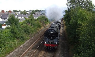 Approaching Llanfairpwll station en route to Holyhead