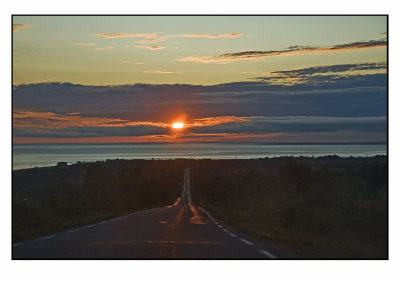 Driving into the midnight sun.......