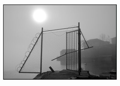 Fog and barbed wire.......