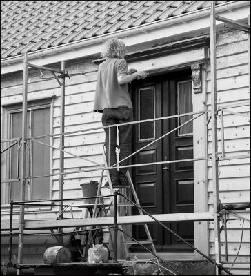 Fixing house,cat watching.......