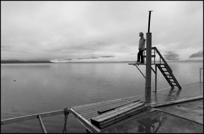 On the diving board......