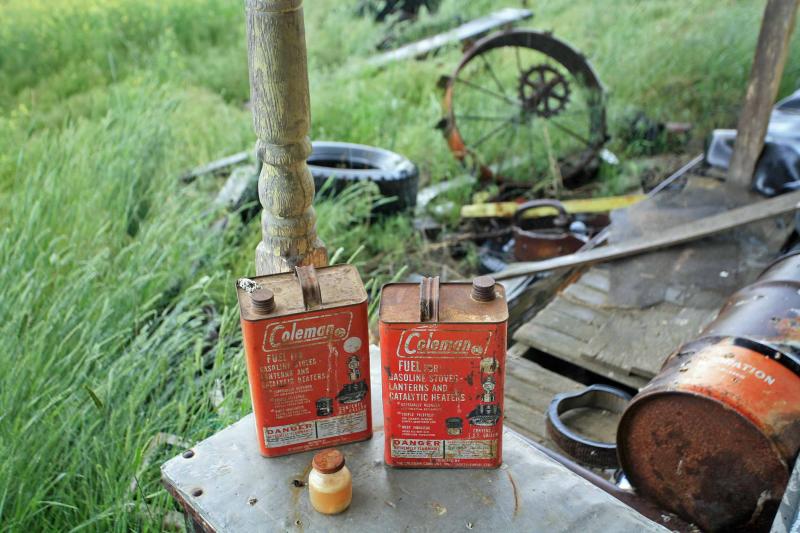 Coleman Fuel Cans On Abandoned Farm