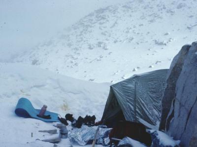 Camp at 13,500 ft. Sierras