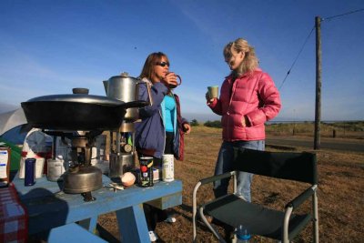 Cheryl and Barbie with Morning Coffee