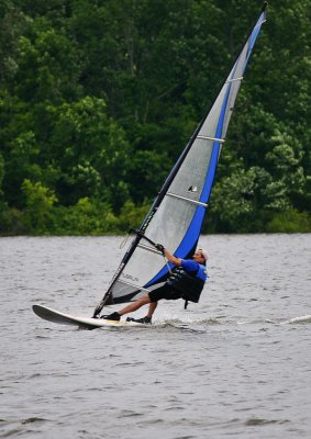 Windsurfing on the lake