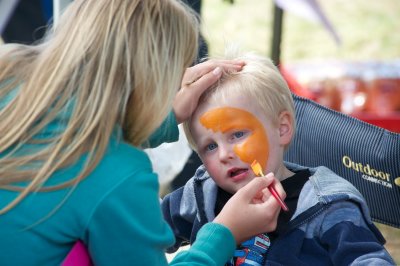 Face painting was popular with the kids