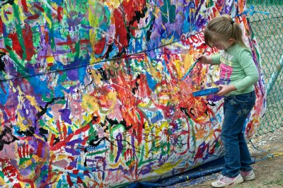 Budding artist contributes to the Community Mural