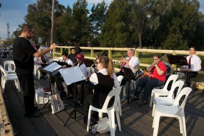 Forbes City Concert Band performing on Bates Bridge