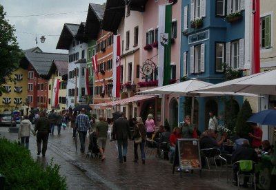  Kitzbuhel main street in the rain