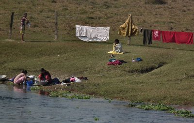 Washing day just across river from Chitwan