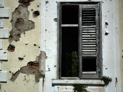 Kupari war damaged shutter