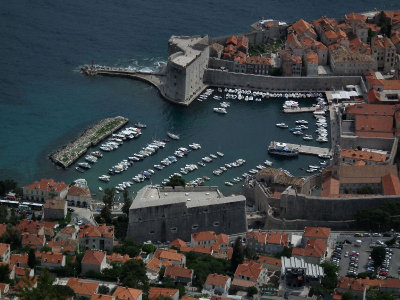 Dubrovnik harbour from Srd Hill cable car station