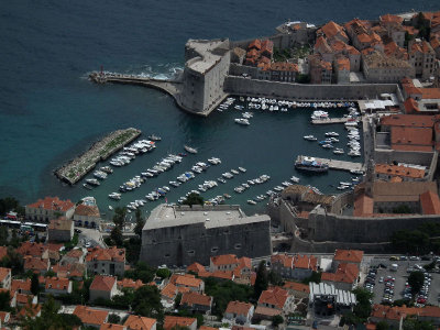 Dubrovnik harbour from Srd Hill cable car station